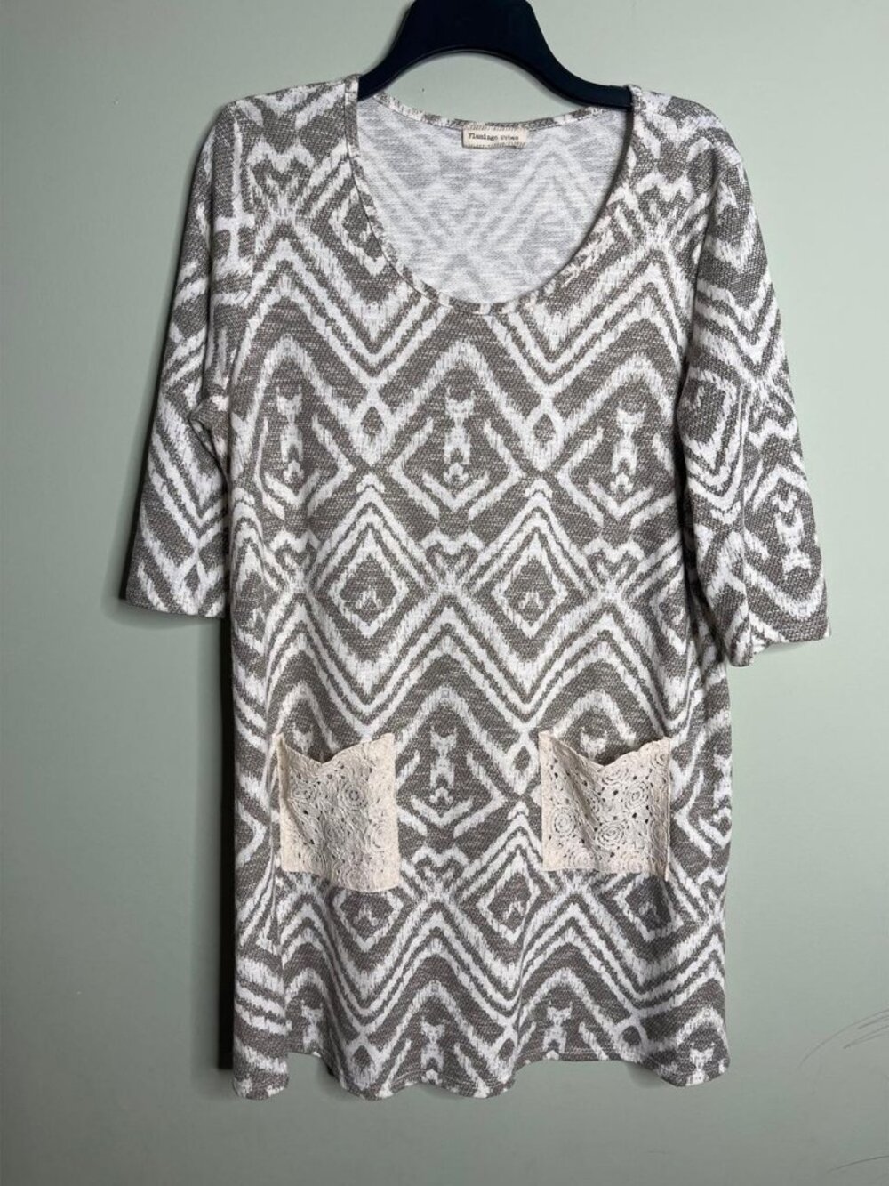Gray Aztec Boho Dress